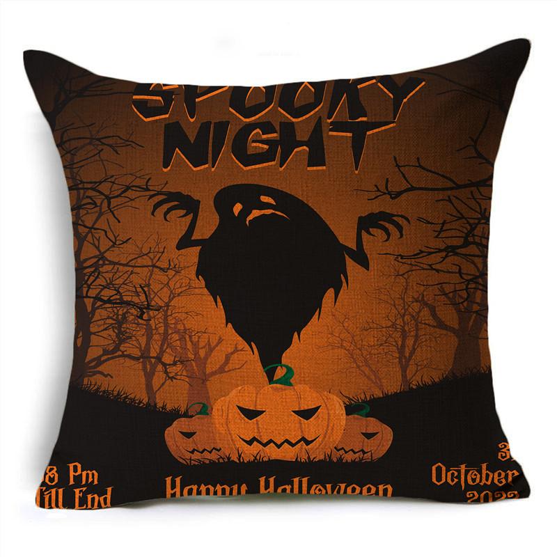Модный классический оранжевый Хэллоуин, лунная ночь, летучая мышь, призрак, льняная наволочка, декоративная наволочка для дивана, гостиной, вечеринки