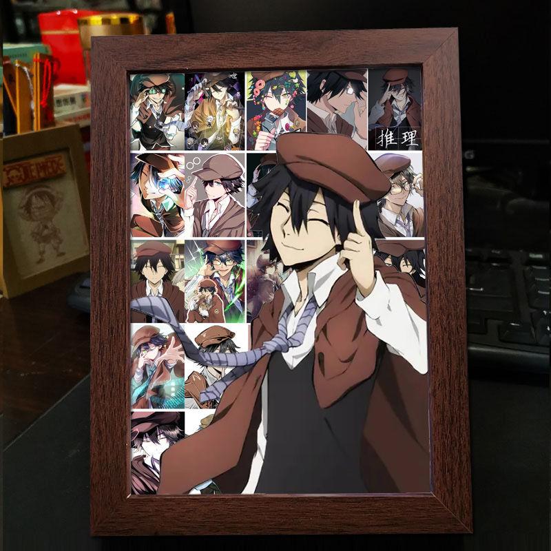 Рамка для фото в стиле аниме Bungo Stray Dogs: Дазай Осаму, Рюносуке Акутагава, Накахара Чуя - готовый стенд для фотоколлажа в подарок