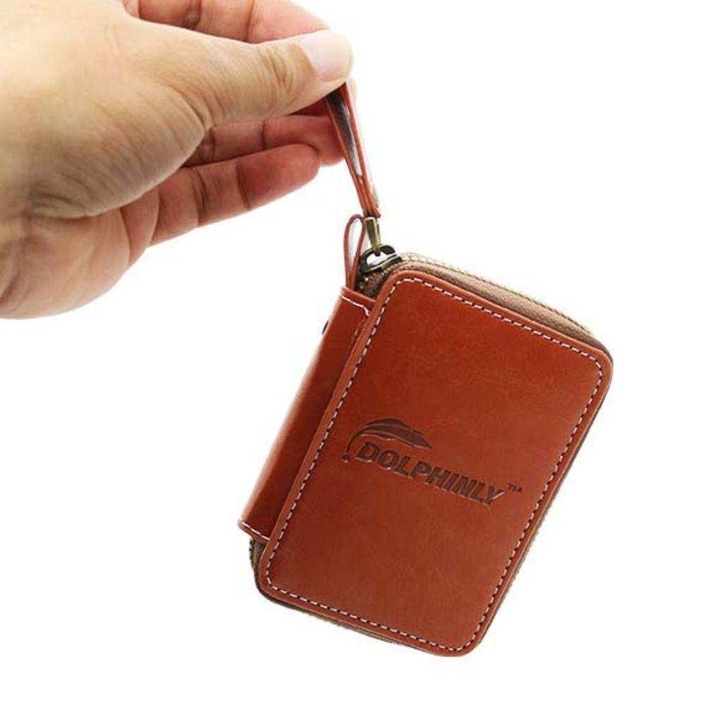 PU Leather Lure Wallet Bag Carrying Case Fishing Bag Outdoor Sports Jig Spinner Bag  Tackle Bag
