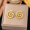 Elegant Retro Stainless Steel Earrings with Exaggerated Design for Women