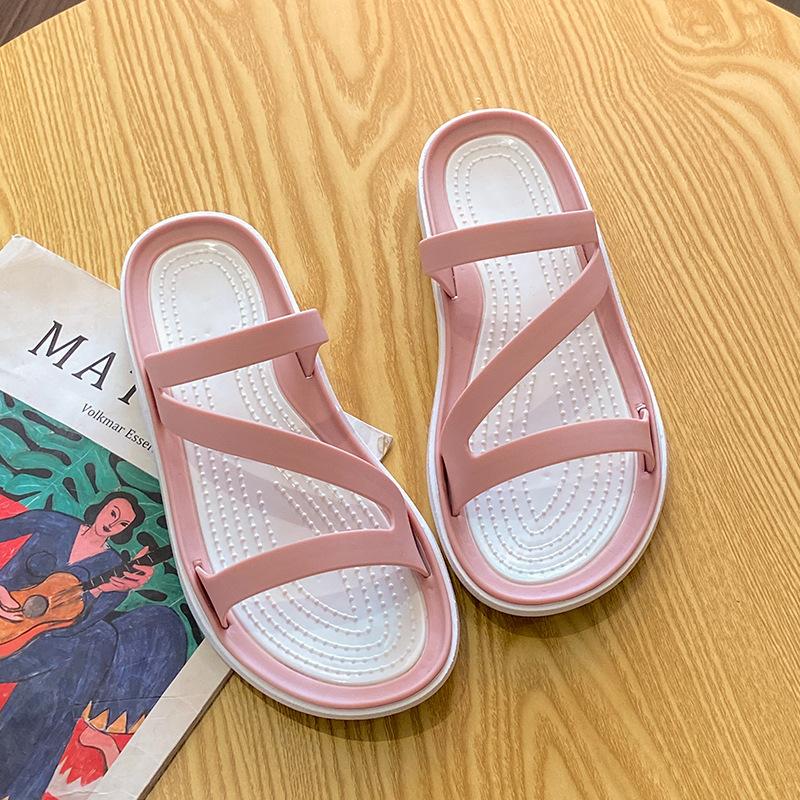 Тапочки с Z-образным ремешком для женщин, нескользящая верхняя одежда, летняя пляжная обувь, сандалии с мягкой подошвой