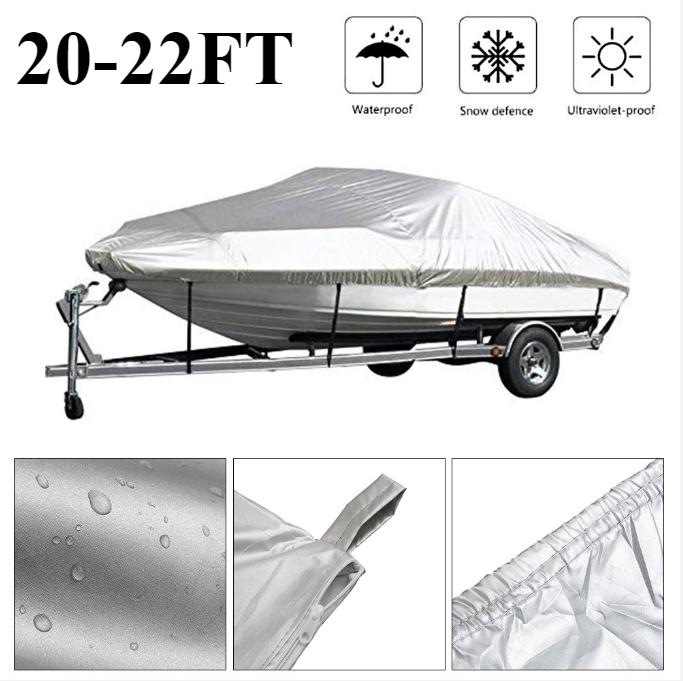Чехол для яхты, лодки, водонепроницаемый, 11-22 футов, чехол для лодки Barco, устойчивый к ультрафиолетовому излучению, прочный, 210D, морской, прицепной, парусиновый, аксессуары для лодок