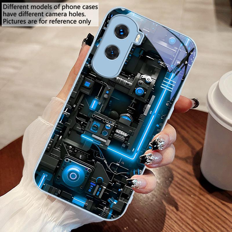 Машинное устройство оранжевый Для Honor 30 50 50SE 70 Pro 90 200 200Pro Magic 4 5 7 Lite X9c Smart X50i Plus X9 X30 Стекло Чехол для телефона