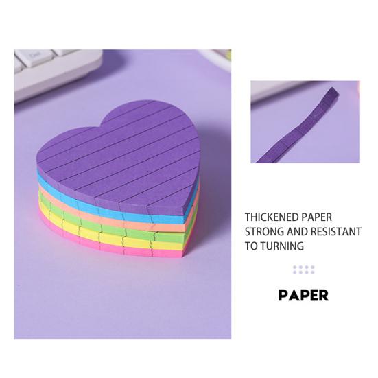 Набор липких заметок 8 цветов в форме сердца и квадрата, съемные, чистые, гладкие, для письма