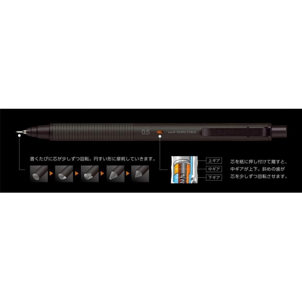Механический карандаш Mitsubishi Pencil Kurtoga Metal 0,5 мм Nocturne Black M5KH1P.24