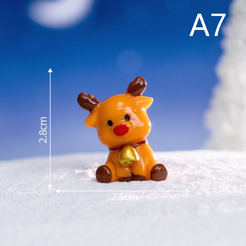 Мини-статуэтка снеговика из смолы на Рождество, модель микроландшафта, миниатюрная садовая фигурка, украшение для дома на год, декор