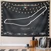 Monza Circuit Map Design Pattern Wall Hanging Tapestry Decorative Tapestry Home Decor for Bedroom and Living Room