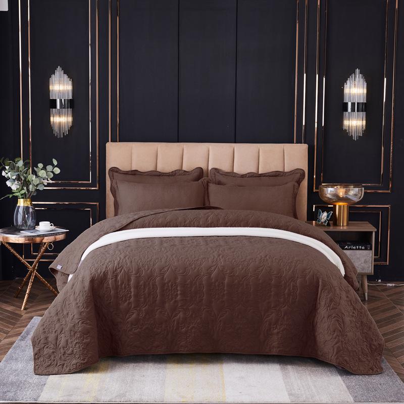 Стираемое стеганое хлопковое покрывало 3 предмета с дизайном, наполненным хлопком