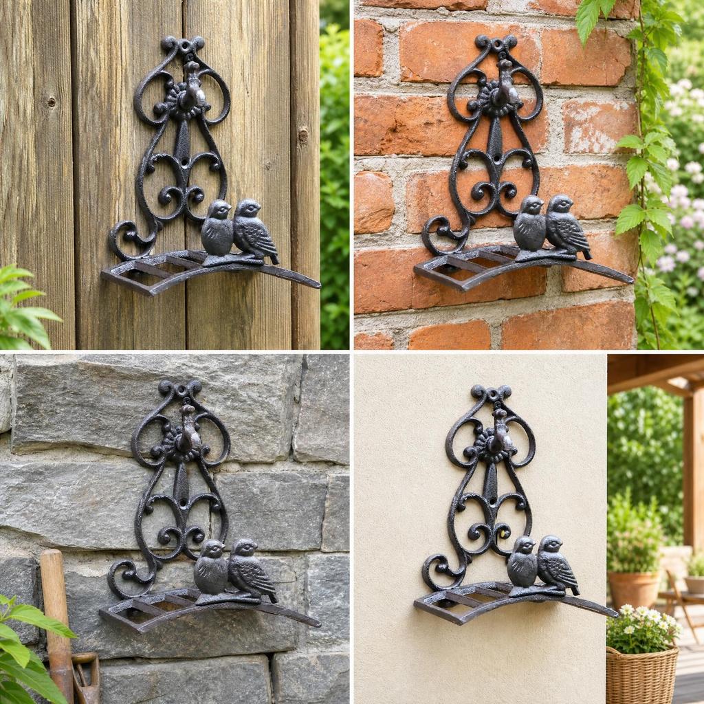 Storage Rack Sturdy Wall Mounted Garden Hose Holder Vintage for Patio, Shed