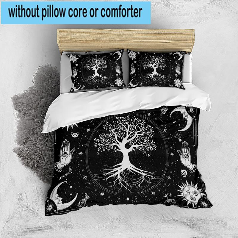 Tree Of Life Mandala 3pcs Bedding,Including 1pc Duvet Cover And 2pcs Pillowcases Perfect for Christmas,Ideal for Bedroom, Dormitory