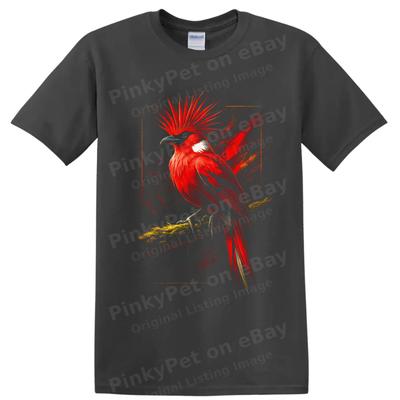 Red Crested Cardinal Bird T Shirt Tropical Wildlife Art Graphic Tee Gift Nature