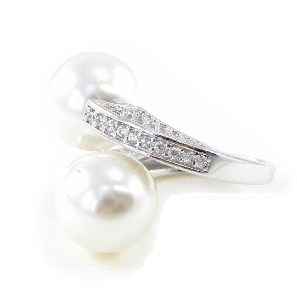 Серебряное кольцо "Возрождение" Белое серебро (родий) - 20 мм