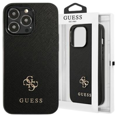 Guess Guhcp13Lps4Mk Iphone 13 Pro / 13 6,1 Черный/Black Жесткий чехол Saffiano 4G Маленький металлический логотип
