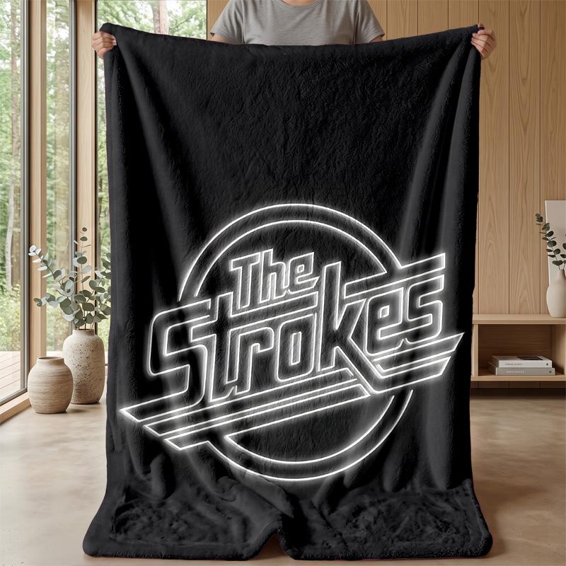 The Strokes DecalPrinted Flannel Blanket Cozy Skin-Friendly Warm Throw for Couch Bed Indoor Daily Use