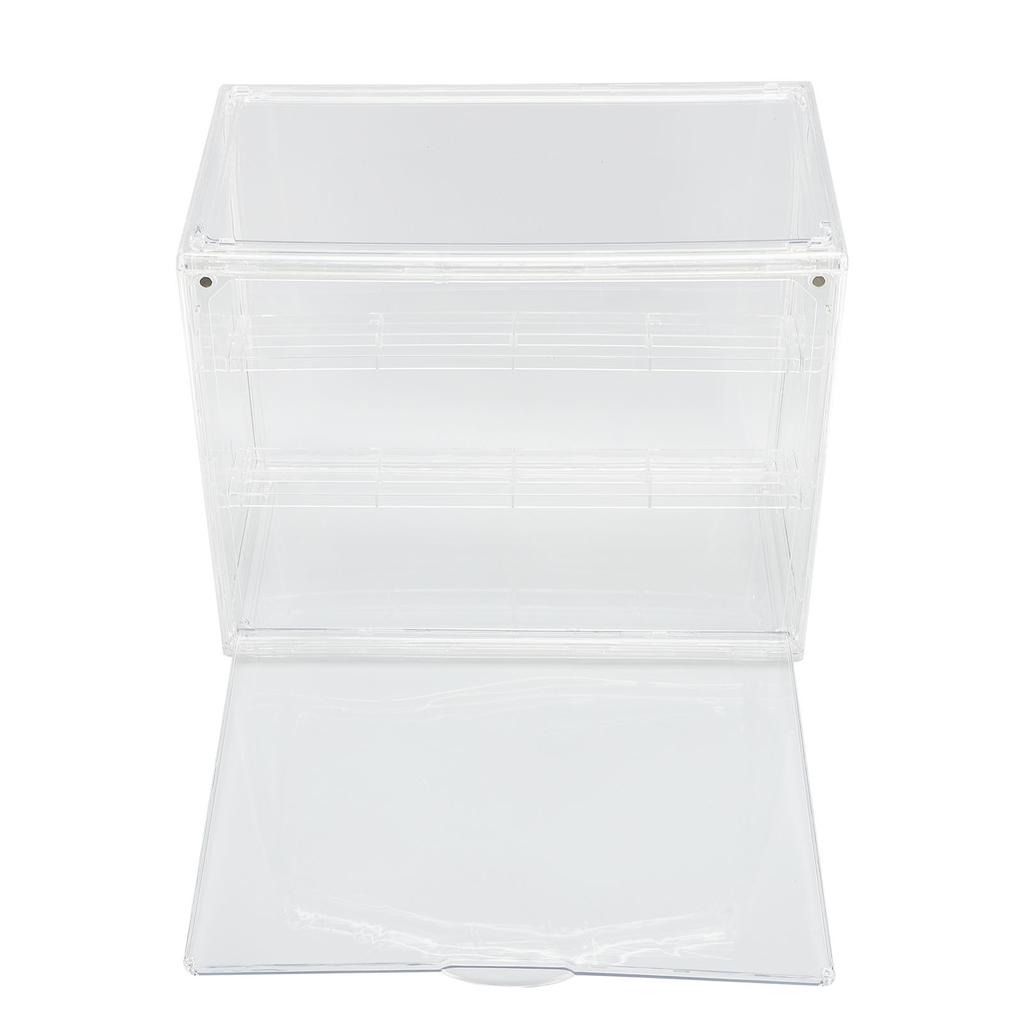 Clear Display Case for Miniature Figures PET Stackable Display Box with Magnetic Door Detachable