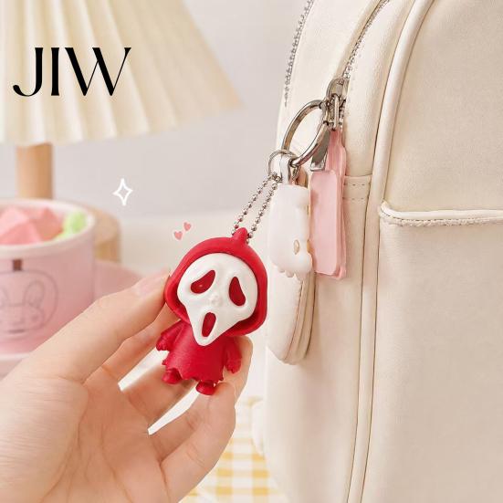 Schoolbag Purse Bag Charm Mini Screaming Skeleton Keychain Pendant, 3D Printed Halloween Decoration Hanging Decor, Backpack Accessories Toy