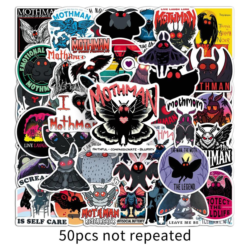 Mothman Stickers Urban Legend Mysterious Creature Mothman Waterproof Halloween Decorative Stickers
