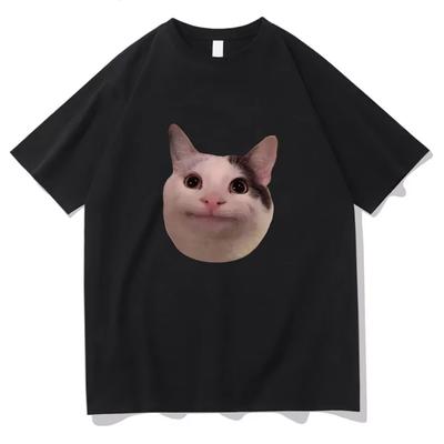 Мяу Мяу Убей Меня Сейчас Вежливый Смешной Милый Мем с Котом Футболки Женские Повседневные Юмор Футболка с Коротким Рукавом Унисекс Женские Топы Футболка