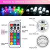 10Pcs Mini Submersible RGB Led Light with Remote for Vase Fish Tank Hot Tub Pool