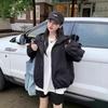 Женская ветровка с капюшоном - Американский стиль, Свободный крой, Шнурок, Длинный рукав - Весна/Осень 2025