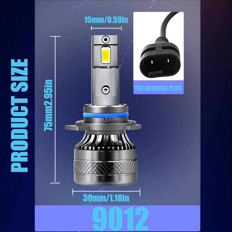 2PCS 6000k 9012 200W 20000LM High Brightness Easy tallation Headlight LED Bulbs For Toyota Avensis T27 2015 2016 2017 2018