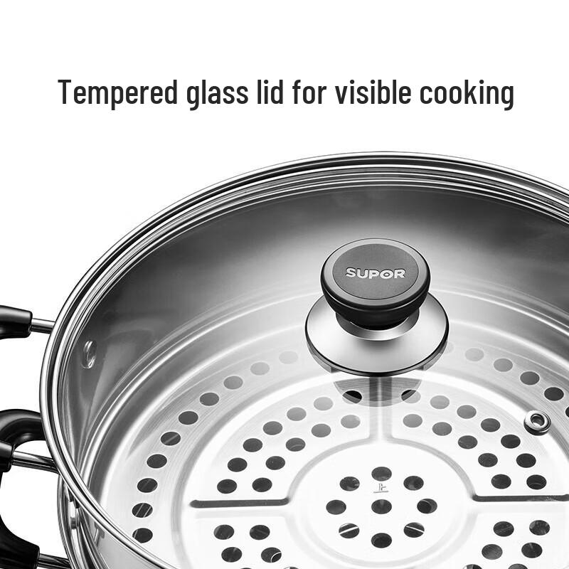 SUPOR 304 Stainless Steel Double-Layer Steamer Pot