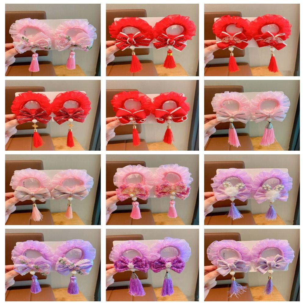 Hairball китайский новогодний головной убор жемчужно-красный бант для волос веревка для детей красная веревка для волос для девочек