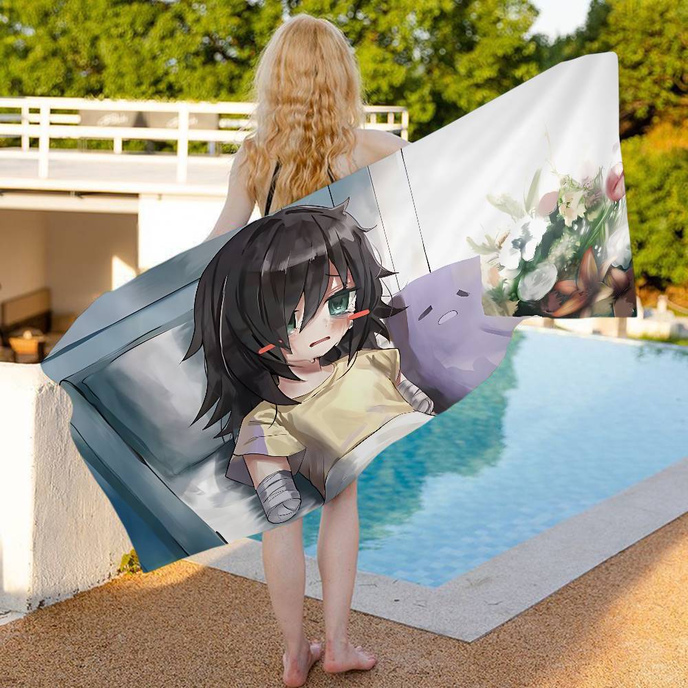Watamote K-Kuroki T-Tomoko Аниме Пляжное Полотенце для Купания Мягкое Впитывающее Мочалка Детские Подарки для Детей Путешествия Кемпинг Спортзал