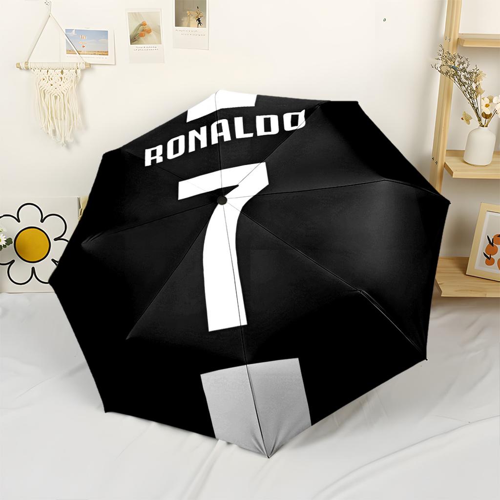Ronaldo's Number Seven Portable Automatic Umbrella Compact 8-Rib Lightweight Compact Design Durable Everyday Carry Umbrella Fashionable
