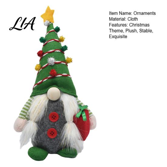 Classic Christmas Color Decor Gnome Plush Figurines, Faceless Santa Stuffed Cloth Dolls, Winter Holiday Gift Ideas Scandinavian Elf Tabletop