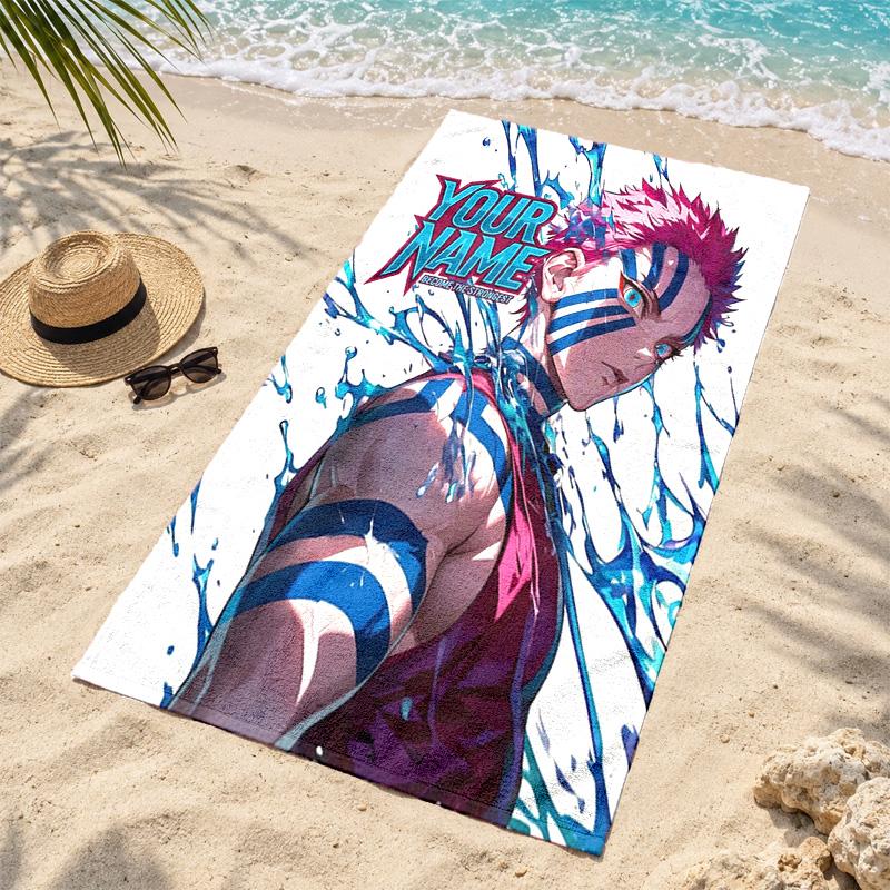 Akaza Demon Slayer Custom Name Beach towels also serve as bath towels summer essential a musthave for the outdoors the beach and the pool