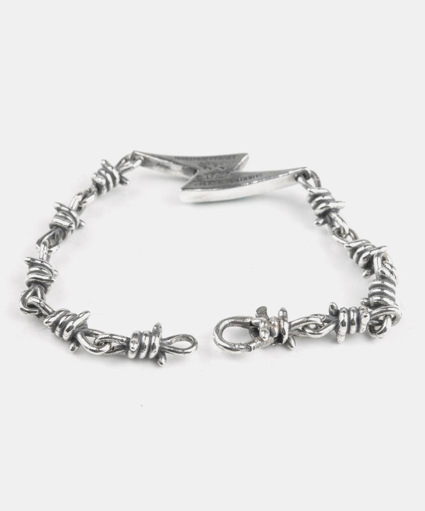 Sheen666 Thunder Pendant Bob Wire Silver Bracelet