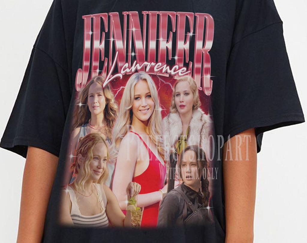 Jennifer Lawrence Vintage T-shirt - Jennifer Lawrence Fans Gift Shirt, Jennifer Lawrence Tees, Jennifer Lawrence Retro Shirt Actress Tribute