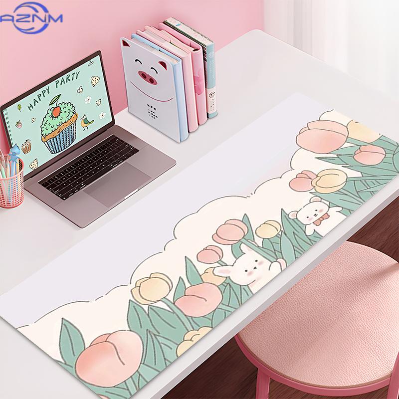 Игровой коврик для мыши 900x400, коврик для стола с аниме, милый кролик, резиновые аксессуары, коврик для клавиатуры, коврик для стола в офис