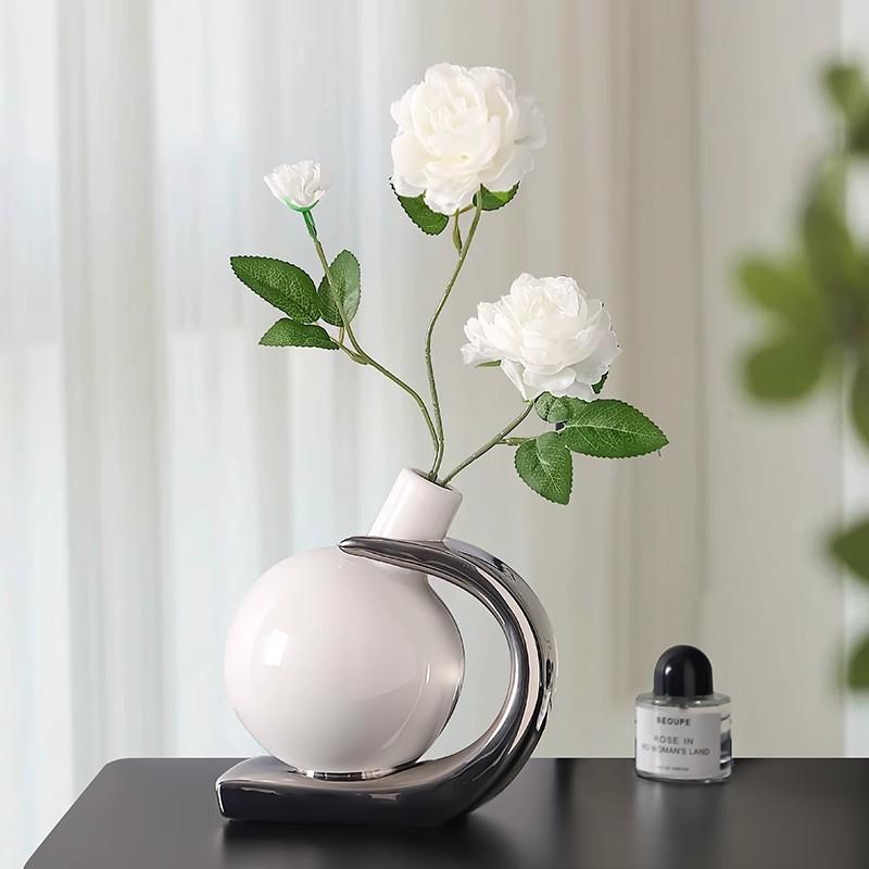 Minimalist Ceramic Desktop Dry Flower Vase, Minimalist Vase Decoration for TV Cabinets and Home Decor