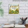 2D Flat 1pc, Vintage Aluminium Sign - Rustic Garden and Bicycle Decorative Plaque with Floral and Bird Designs, German Text, Wall-mounted Artwork