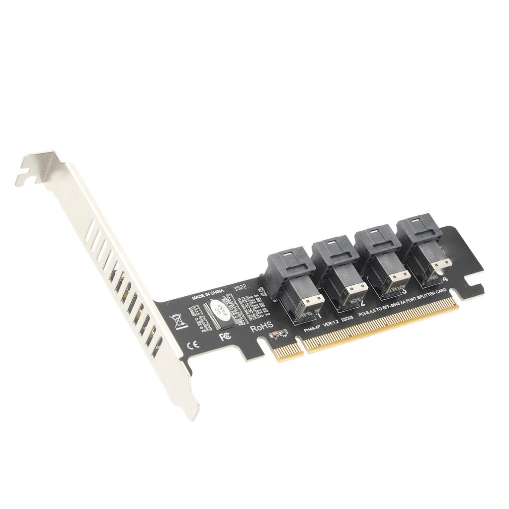 PCIE To U.2 Adapter Card PCIE X16 To 4 Port U.2 NVME SFF8643 SFF8639 PCIE Split Expansion Card with LED Indicator