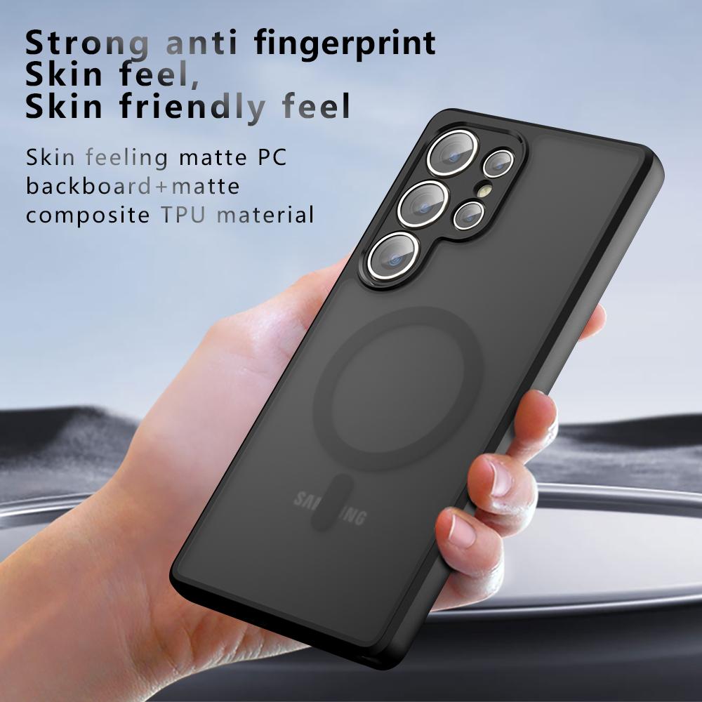 Чехол MagSafe для SAMSUNG Galaxy S26 Pro S25 Edge S24 S23 FE Plus Ultra A17 A07 A56 A36 A26 A16 A06 Магнитный чехол для автомобиля из ПК+ТПУ