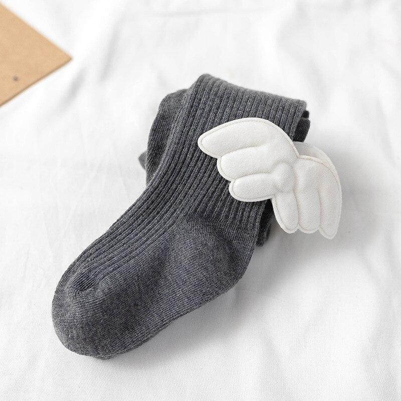 1 пара милых колготок, леггинсов, носков для маленьких девочек, хлопковые весенне-осенние колготки с крыльями ангела, кавайные носки для детей 0-6 лет