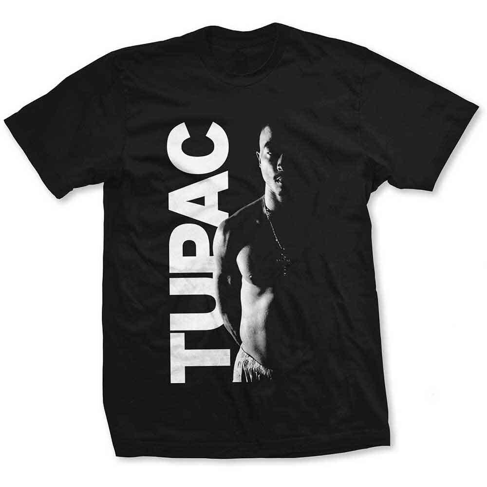 Tupac Side Photo T-Shirt Black New Unisex T-Shirt