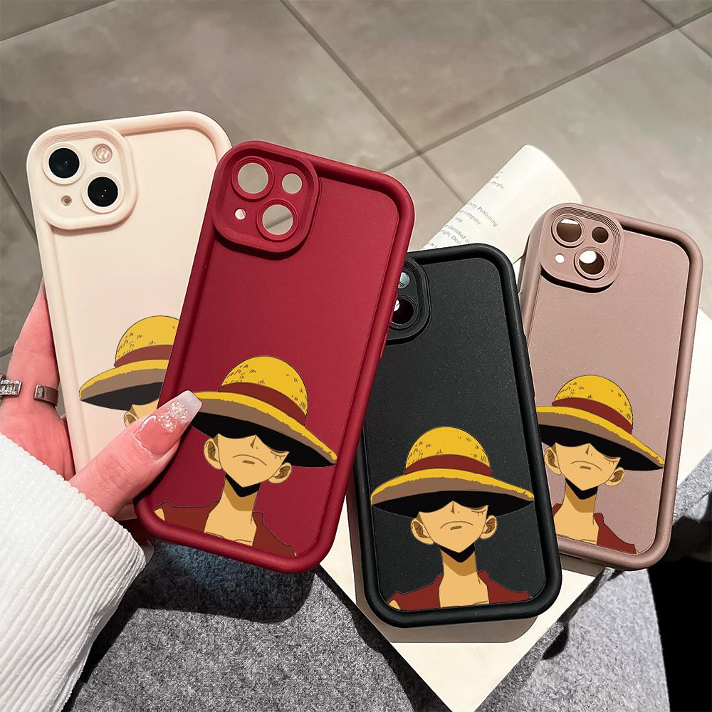 Для iPhone 16 15 14 13 12 11 Pro Max XS Max XR X SE 8 7 Red Vest Luffy Pattern Мягкий силиконовый противоударный чехол для полнообъективной защиты