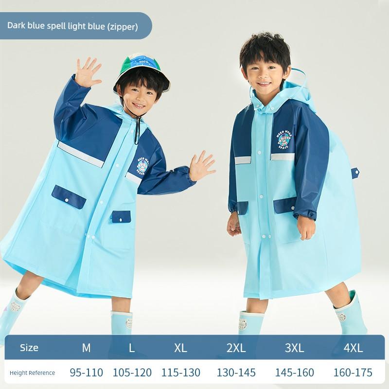 Children's Raincoat for Boys, Suitable for Kids Aged 8-12, with Backpack Space, Specifically Designed for School Use, Rainproof Poncho