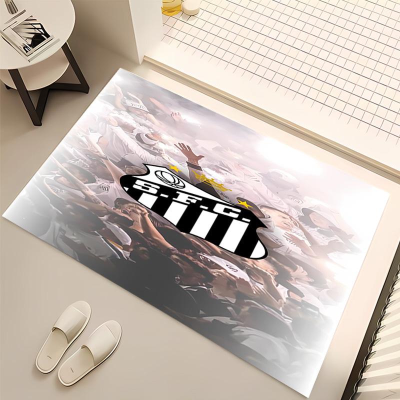 1pc Santos SFC logo Print Area Rug - Soft, Washable Non-Slip Indoor Mat, Living Room, Home Office Decorative Rug,Office Decorative