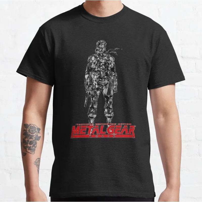 MGS2 Пиратская версия METAL GEAR SOLID 2СЫНЫ СВОБОДЫ Kojima Productions Солид Снейк Foxhound Игровая Футболка для Мужчин1 Графические Футболки