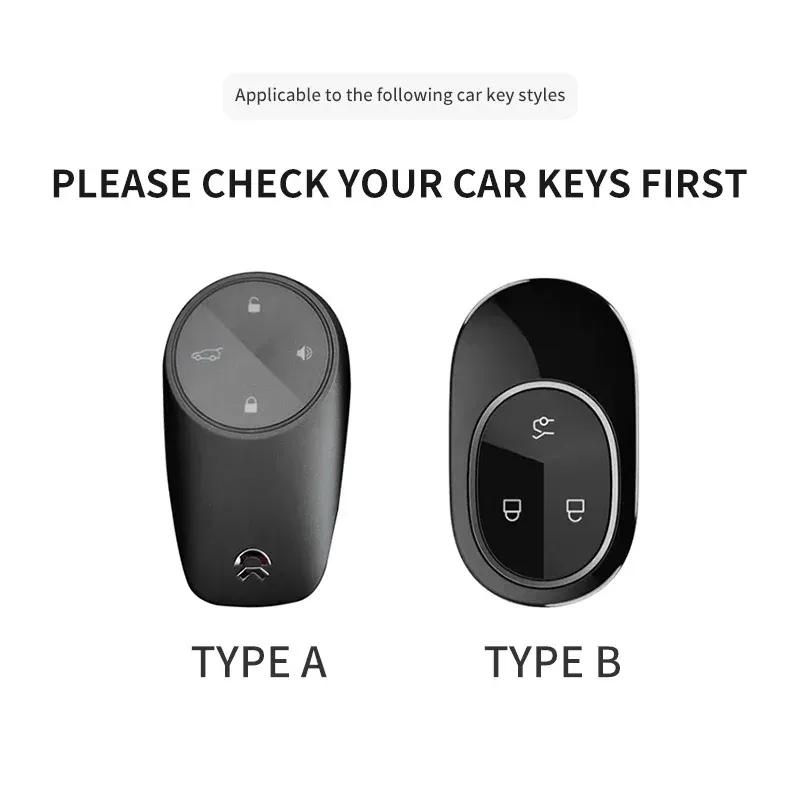 Car Key Case Cover Shell Fob For Wei Lai NIO ES6 ES7 ES8 ET5 ET7 ET9 EC6 EC7 ET5T EVE EP9 2018-2025 PU Car Key Protector Bag