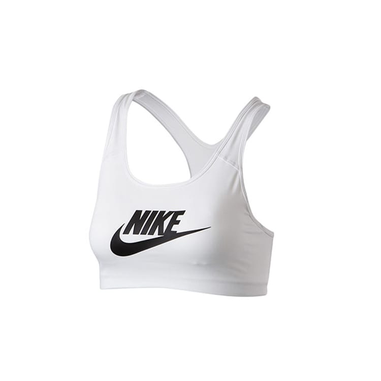 Nike Женский спортивный топ-бра для тренировок с логотипом Swoosh Белый 899371-100