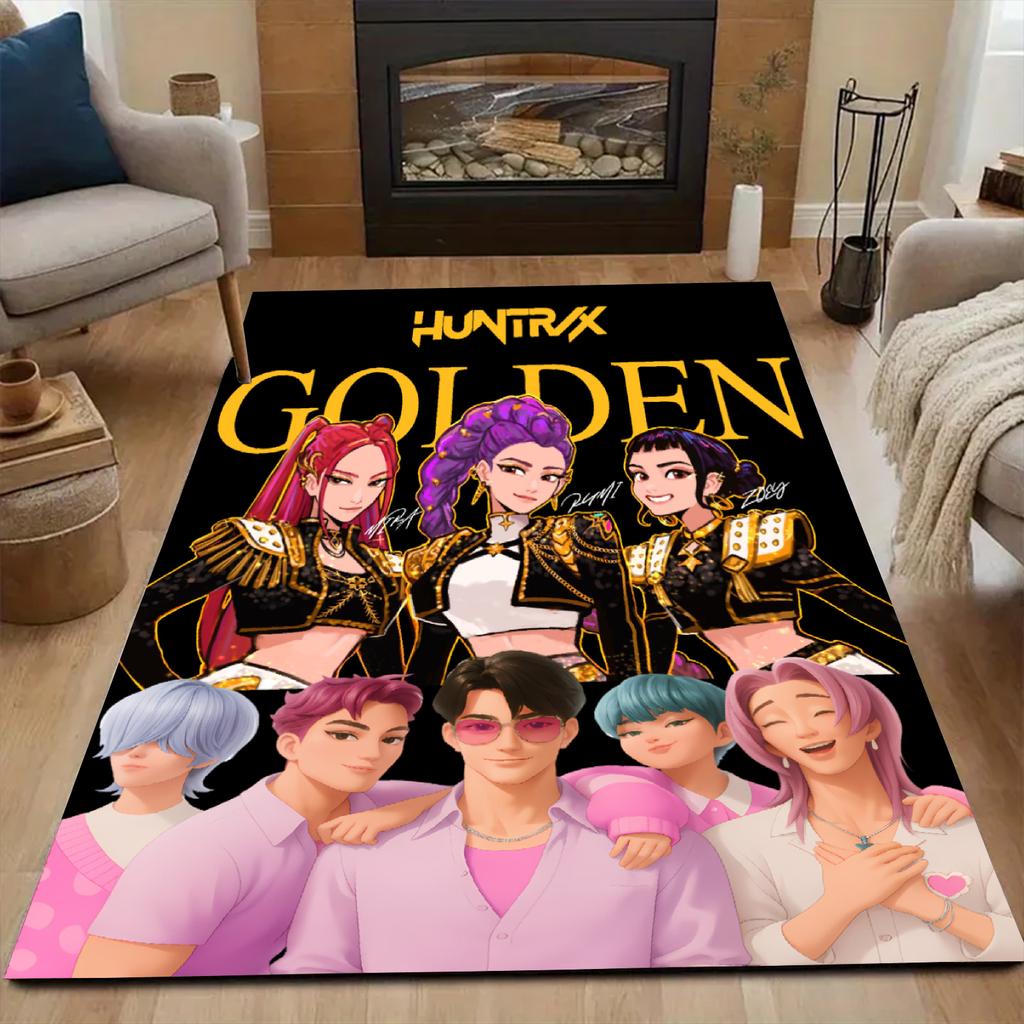 Huntrix, Rumi,Demon Hunters-Themed Decorative Rug Carpet for Living Rooms Bedroom Dining Areas As Well As Outdoor Patios Yards