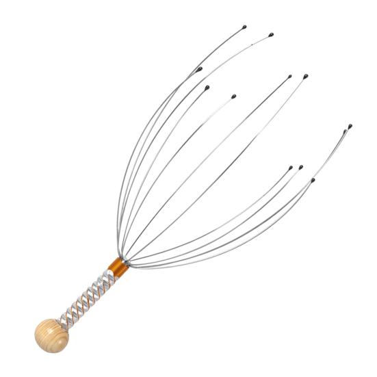 Массажер для головы Осьминог из нержавеющей стали Массажный коготь для мозга Скребок для кожи головы С гравировкой Расслабитель для головы Стимулирует кровообращение Снимает мышечное напряжение