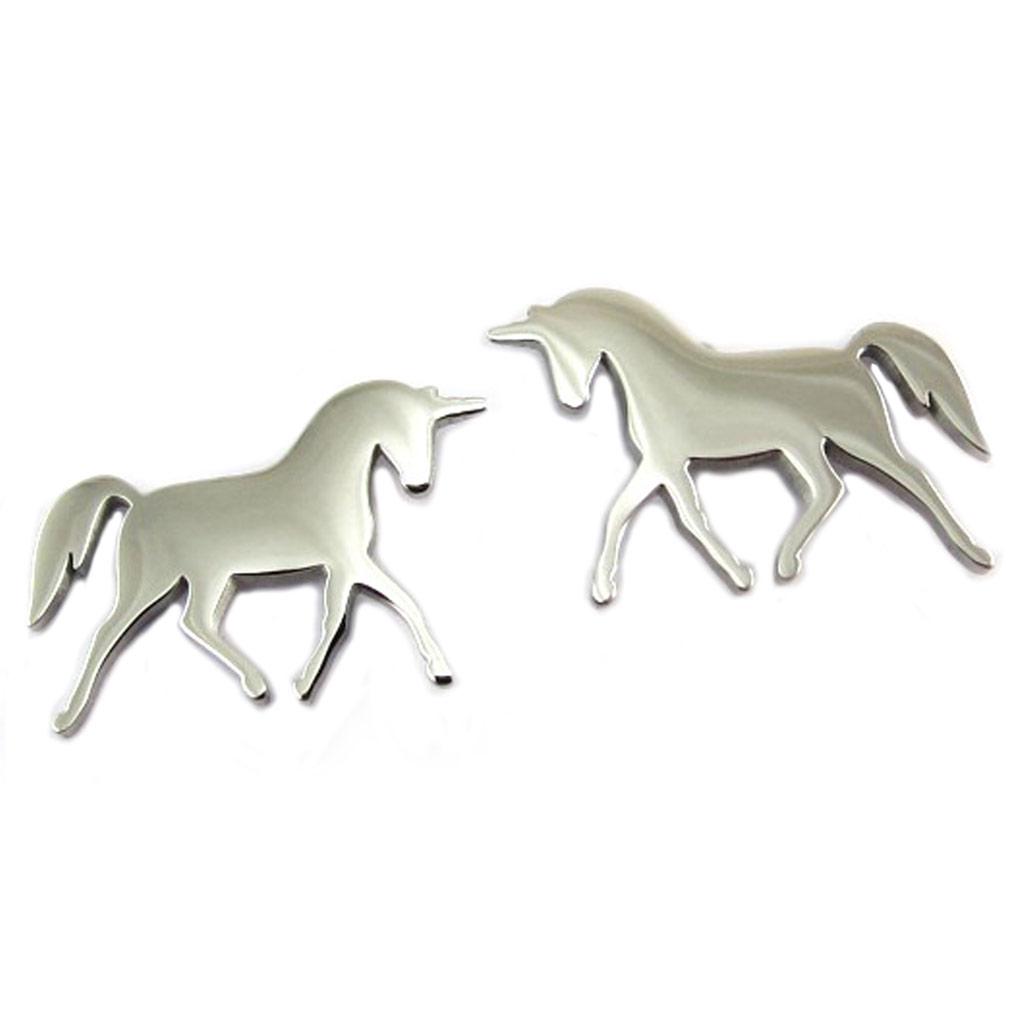 Les Trésors De Lily [P7750] - Silver 'Licorne My Unicorn' Steel Designer Earrings - 13x10 Mm