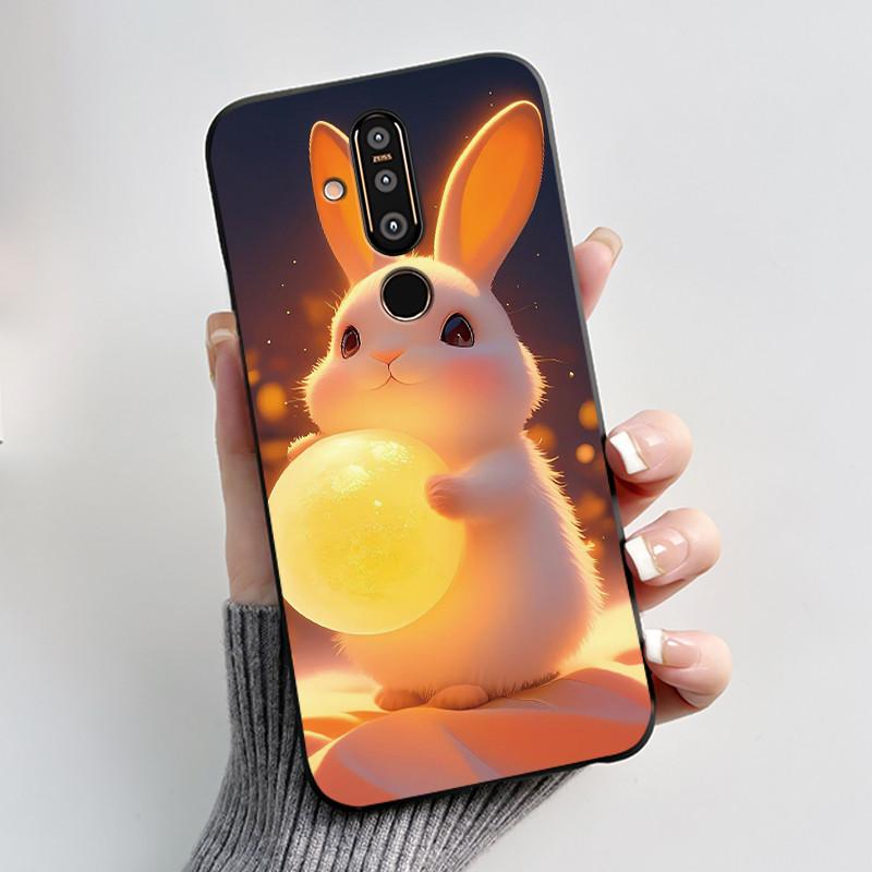 Чехол для телефона Nokia 8.1 Plus / Nokia X71, Чехол для телефона, Узор «Обширные луга с красивыми полевыми цветами», Мягкий черный чехол, Защита от царапин